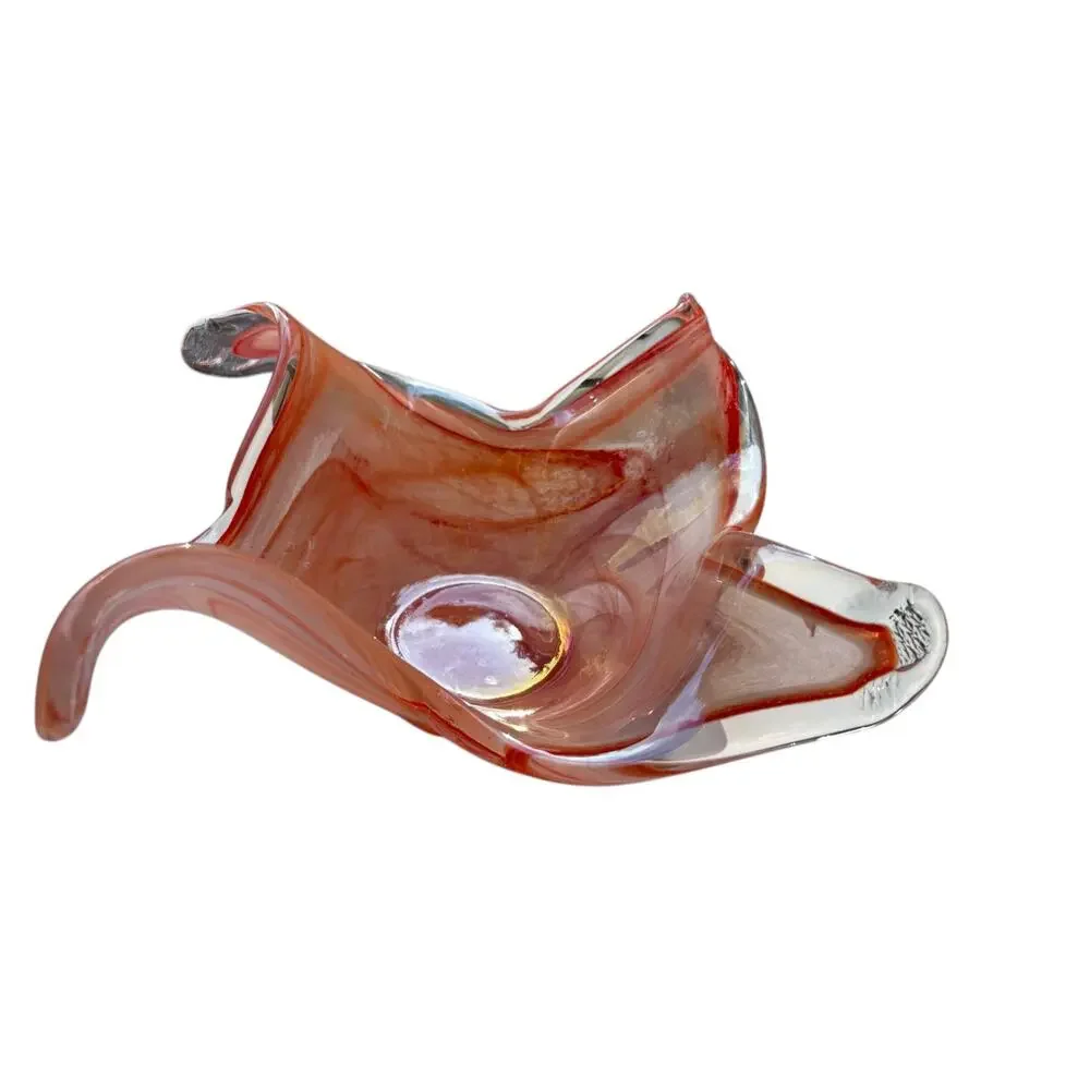 Murano Glass Starfish Dish Made in Italy Beachy Coastal Decor Thick Heavy 12”